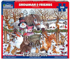 White Mountain Puzzles - Snowman & Friends Large - 300 Piece Jigsaw Puzzle