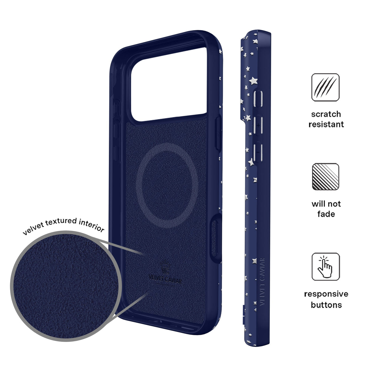 VELVET CAVIAR MagSafe Case for Apple iPhone 18 Pro Max / 17 Pro Max, Midnight Stars, lifestyle view