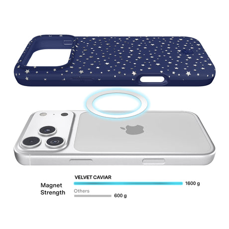 VELVET CAVIAR MagSafe Case for Apple iPhone 18 Pro Max / 17 Pro Max, Midnight Stars, detail view