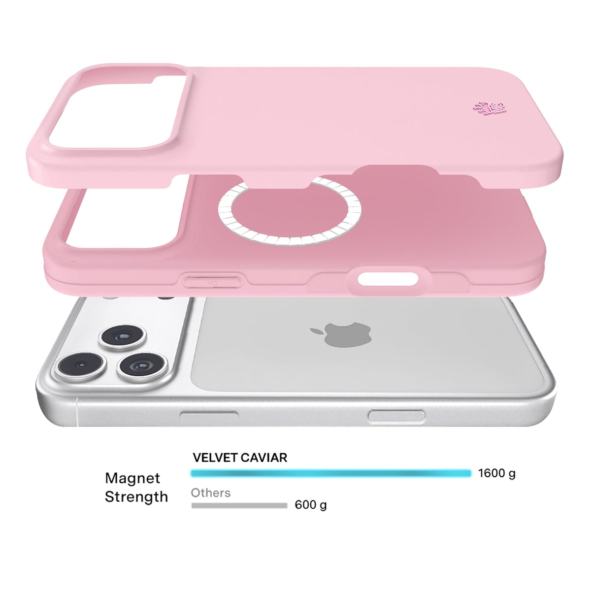 VELVET CAVIAR MagSafe Case for Apple iPhone 18 Pro Max / 17 Pro Max, Strawberry Milk, detail view