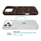 VELVET CAVIAR MagSafe Case for Apple iPhone 18 Pro / 17 Pro, It Girl Leopard, detail view