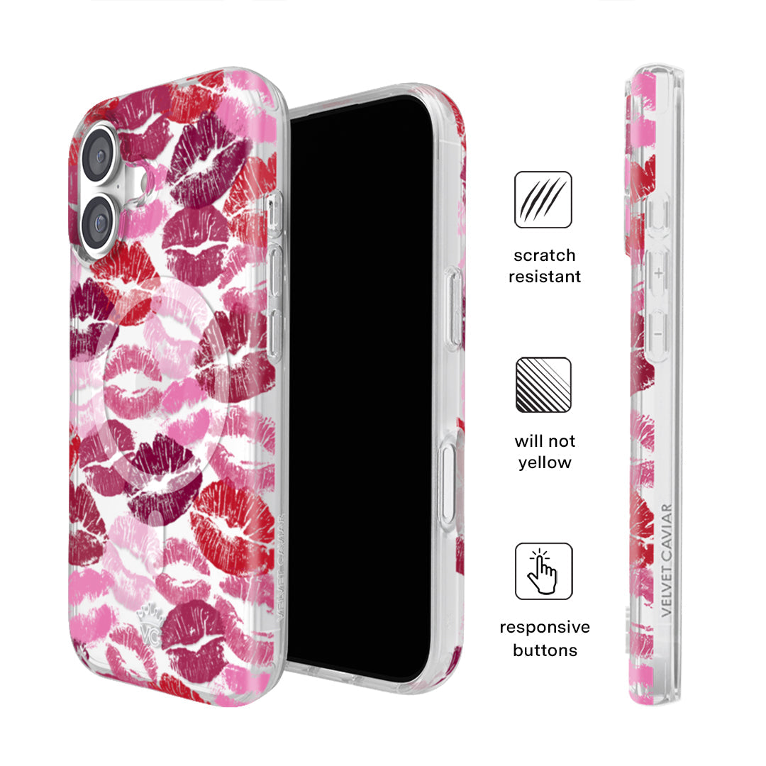 VELVET CAVIAR iPhone 17 MagSafe Case, Kiss Me, lifestyle view