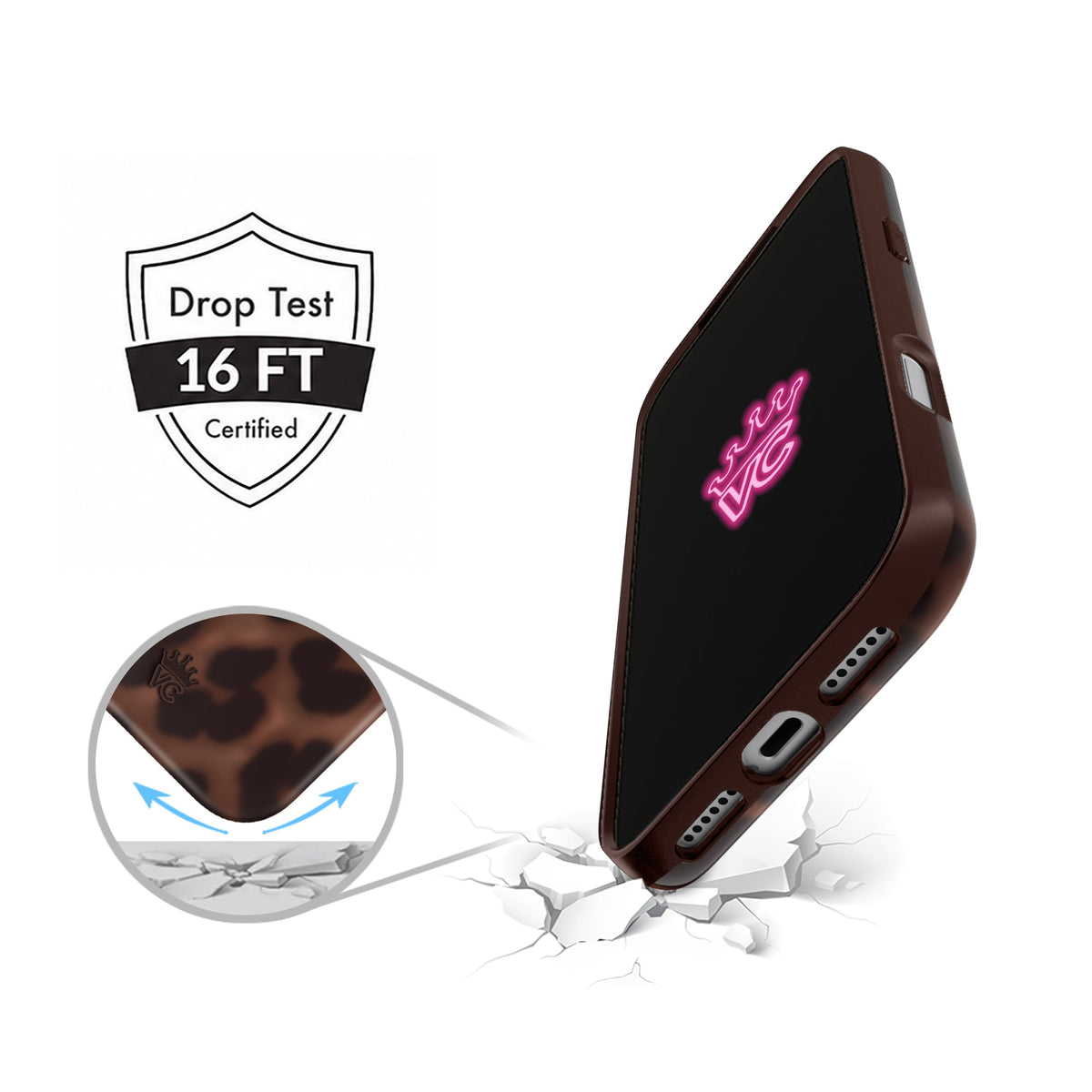 VELVET CAVIAR MagSafe Case for Apple iPhone 18 Pro Max / 17 Pro Max, It Girl Leopard, angle view
