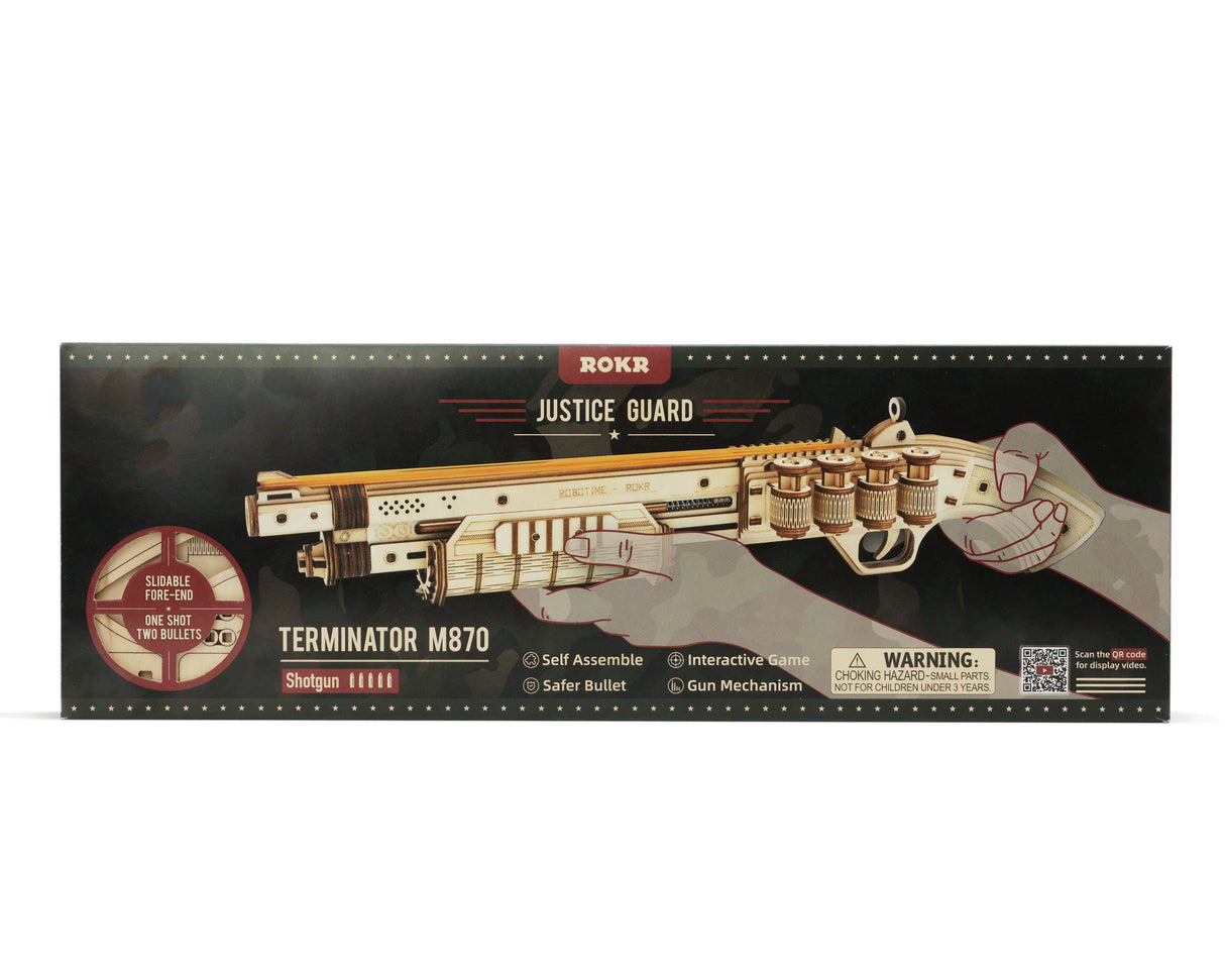 ROKR Justice Guard Shot Gun Wooden 3D Puzzle Kit