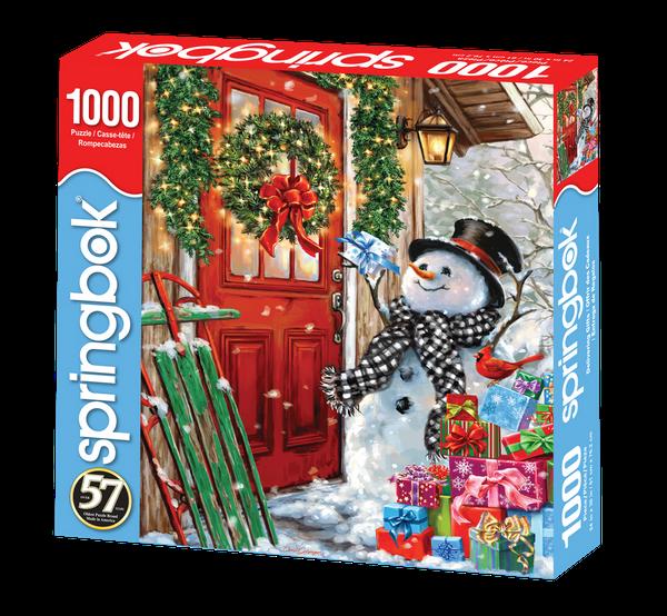 Springbok Delivering Gifts 1000 Piece Jigsaw Puzzle - A Joyful Snowman Delivering Will Make Any Family Gathering Fun