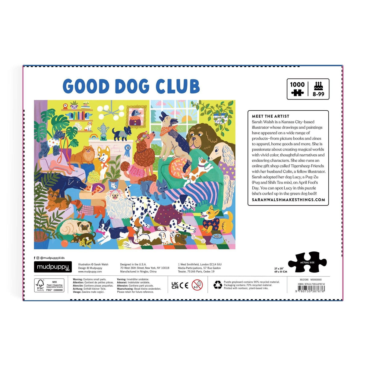 Mudpuppy - Good Dog Club 1000 Piece Family Puzzle