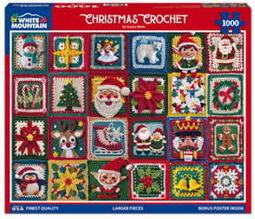 Christmas Crochet 1000 piece jigsaw puzzle by White Mountain Puzzles, box image