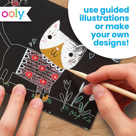 OOLY - Scratch & Scribble: Mini Kit - Cutie Cats (7 PC Set)