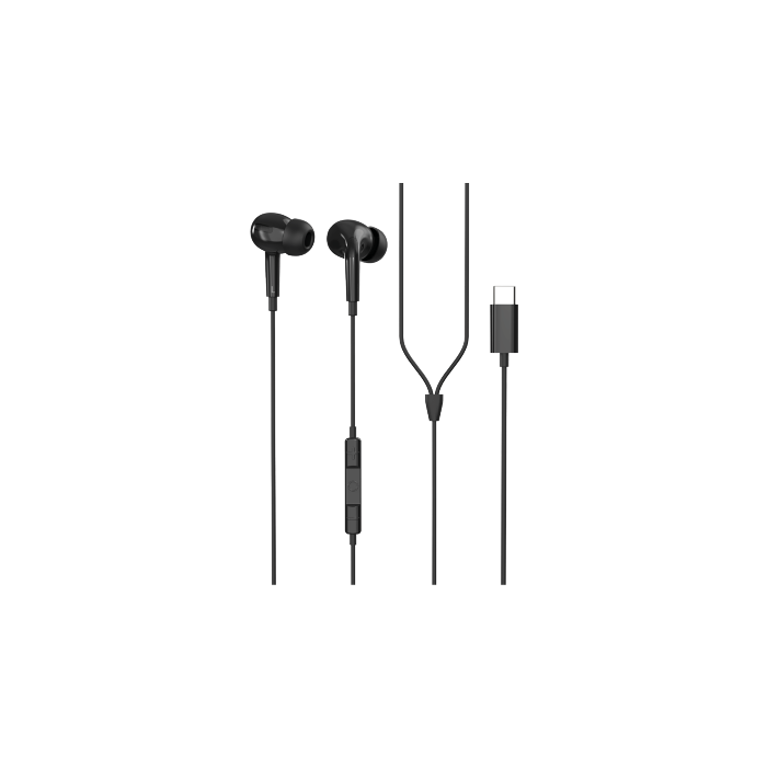 RadioShack Wired Type-C Earphones with Microphone (Black)