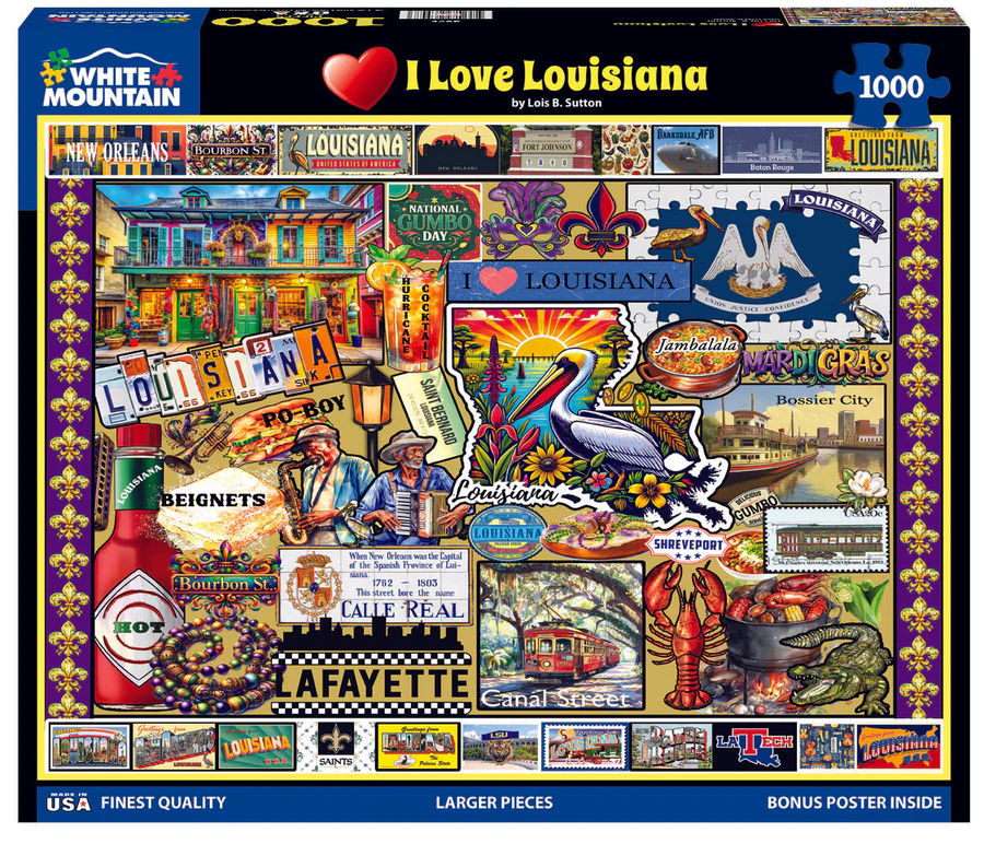 White Mountain Puzzles - I Love Louisiana - 1000 Piece Jigsaw Puzzle