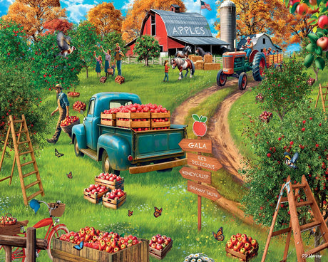 Apple Orchard 1000 piece jigsaw puzzle by White Mountain Puzzles, completed puzzle image