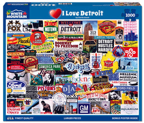 I Love Detroit 1000 piece jigsaw puzzle by White Mountain Puzzles, box image