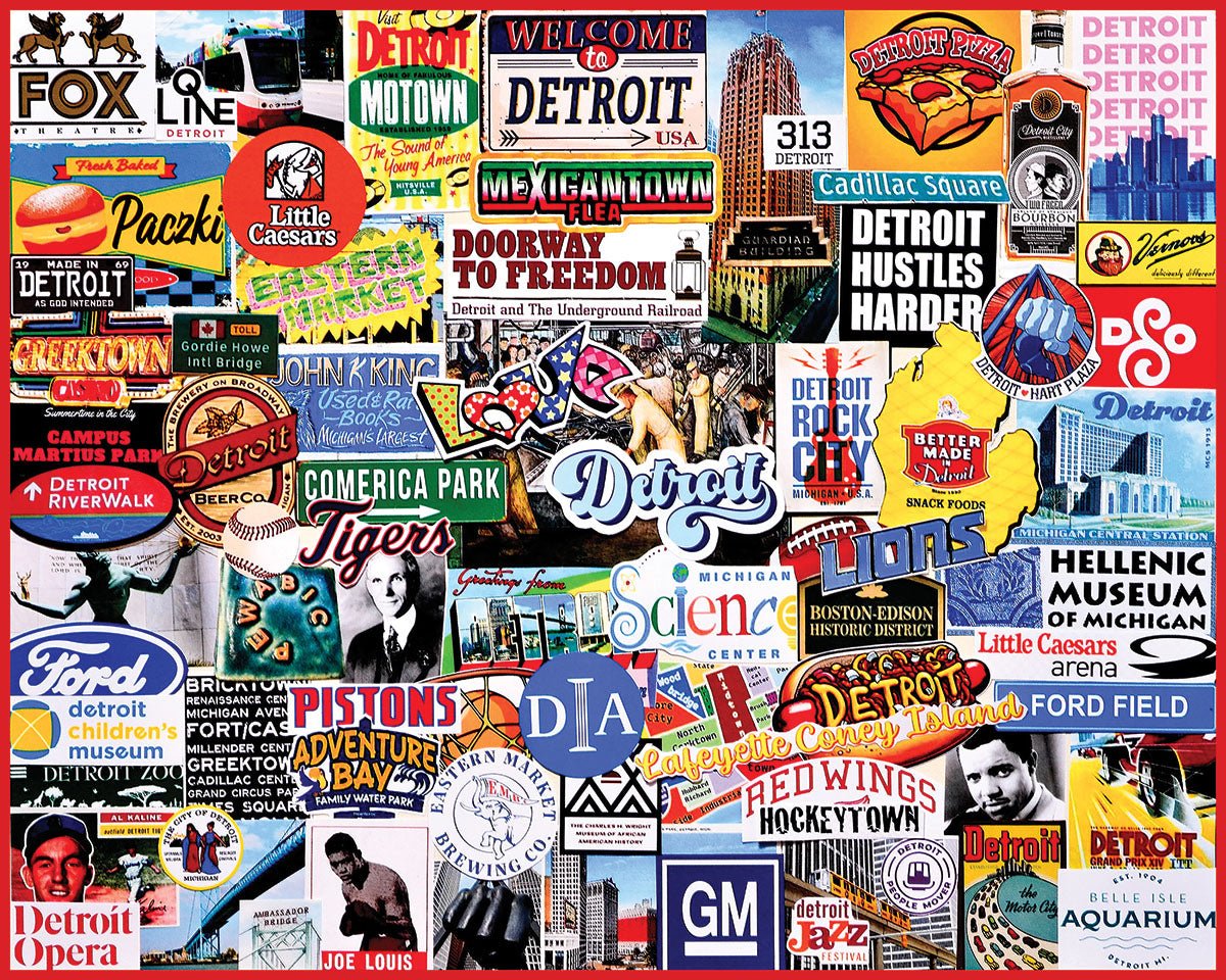 I Love Detroit 1000 piece jigsaw puzzle by White Mountain Puzzles, completed puzzle image
