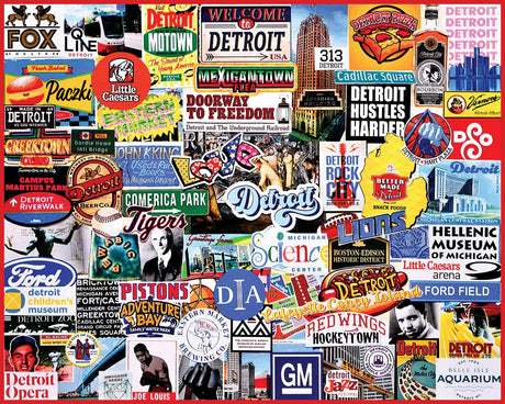 I Love Detroit 1000 piece jigsaw puzzle by White Mountain Puzzles, completed puzzle image