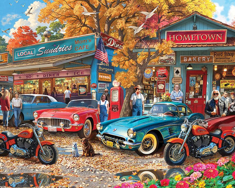 Country Cafe 1000 piece jigsaw puzzle by White Mountain Puzzles, completed puzzle image