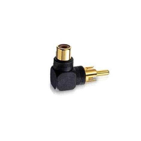 RIGHT-ANGLE RCA PHONO PLUG-TO-RCA PHONO JACK