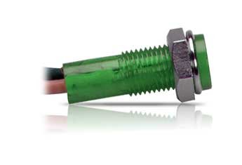 12V LED ASSEMBLY WITH 6MM HOLDER - GREEN