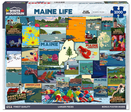 Maine Life 1000 piece jigsaw puzzle by White Mountain Puzzles, box image