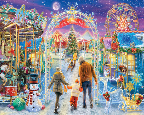 Winter Festival 1000 piece jigsaw puzzle by White Mountain Puzzles, completed puzzle image