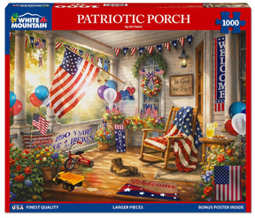 Patriotic Porch 1000 piece jigsaw puzzle by White Mountain Puzzles, box image