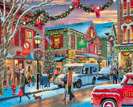 Holiday Village 1000 piece jigsaw puzzle by White Mountain Puzzles, completed puzzle image