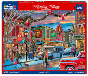 Holiday Village 1000 piece jigsaw puzzle by White Mountain Puzzles, box image