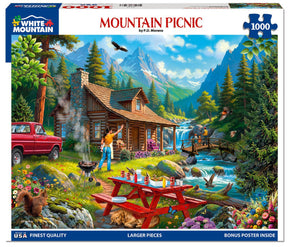 Mountain Picnic 1000 piece jigsaw puzzle by White Mountain Puzzles, box image