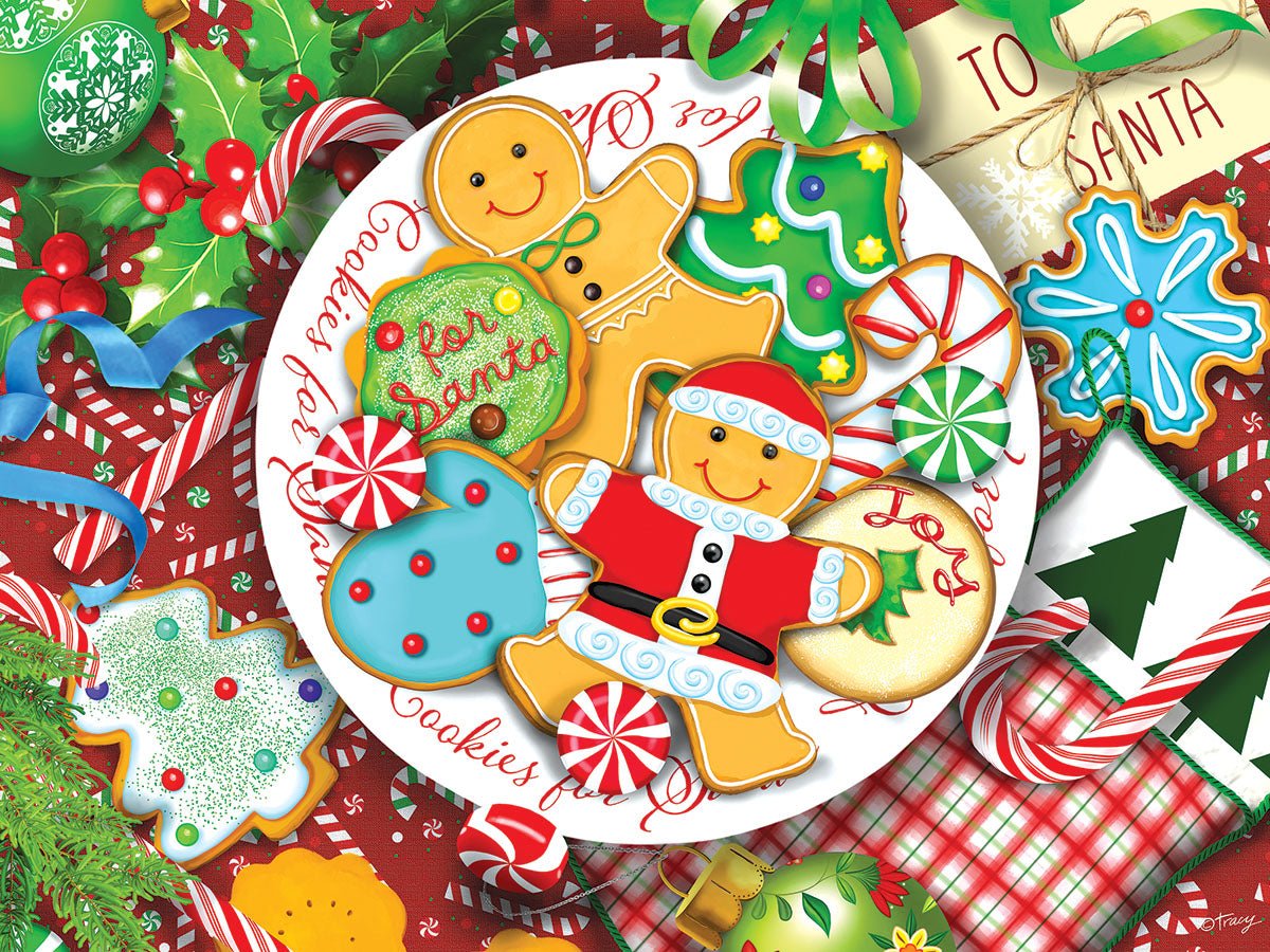 Cookies For Santa 300 piece jigsaw puzzle by White Mountain Puzzles, completed puzzle image