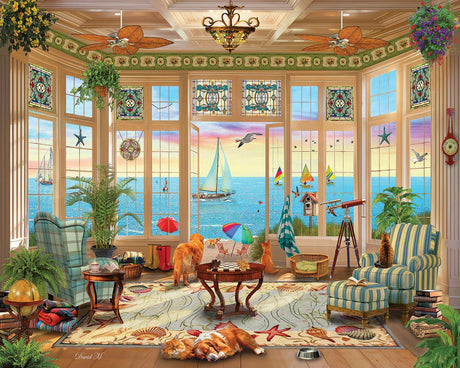 Ocean Breeze 1000 piece jigsaw puzzle by White Mountain Puzzles, completed puzzle image