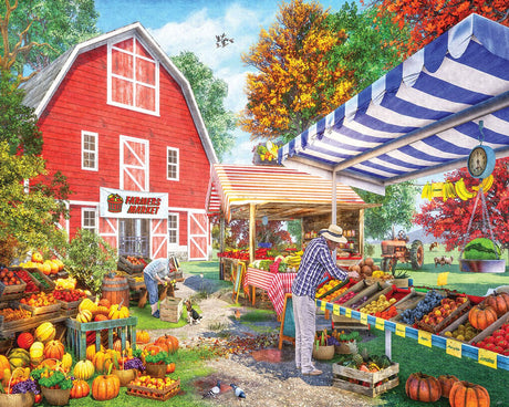 Fall Farmers Market 1000 piece jigsaw puzzle by White Mountain Puzzles, completed puzzle image