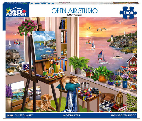 Open Air Studio 1000 piece jigsaw puzzle by White Mountain Puzzles, box image