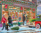 Gingerbread Bakery 500 piece jigsaw puzzle by White Mountain Puzzles, completed puzzle image