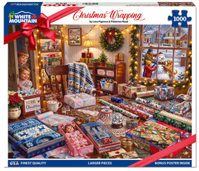 Christmas Wrapping 1000 piece jigsaw puzzle by White Mountain Puzzles, box image