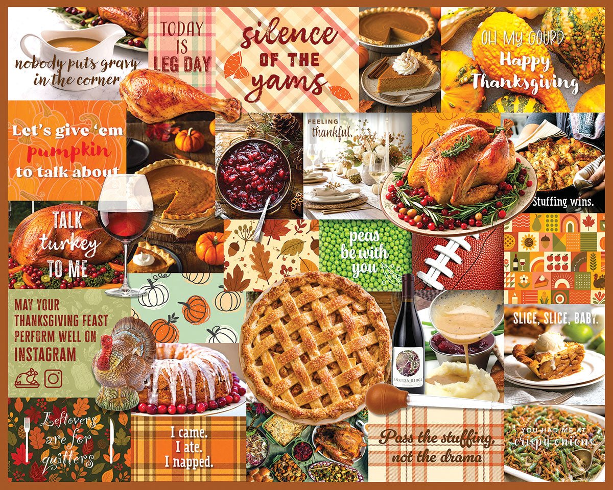 I Love Thanksgiving 1000 piece jigsaw puzzle by White Mountain Puzzles, completed puzzle image