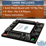 Wood Expressions - 4 Player Shut The Box dice Game – 8 inches – Travel Size