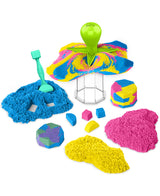 Kinetic Sand, Squish N Create with Blue, Yellow, and Pink Play Sand, 5 Tools