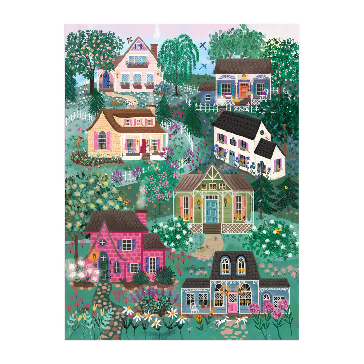 Galison - Joy Laforme The Cottage Hills 1000 Piece Puzzle in a Square Box