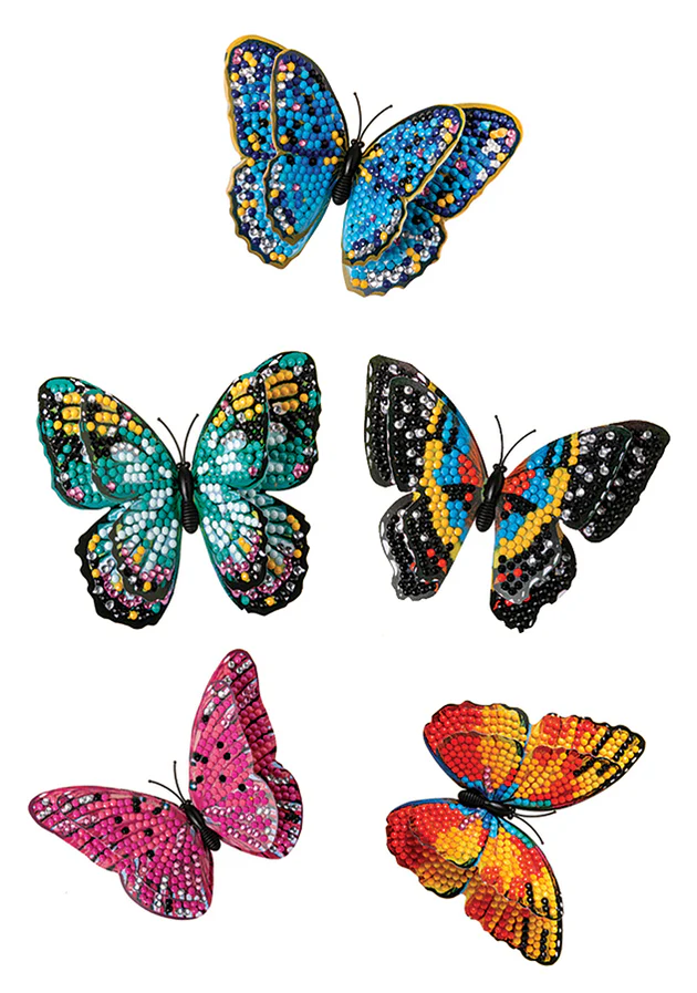 Crystal Art Decorations: 3D Butterflies (Set 5)