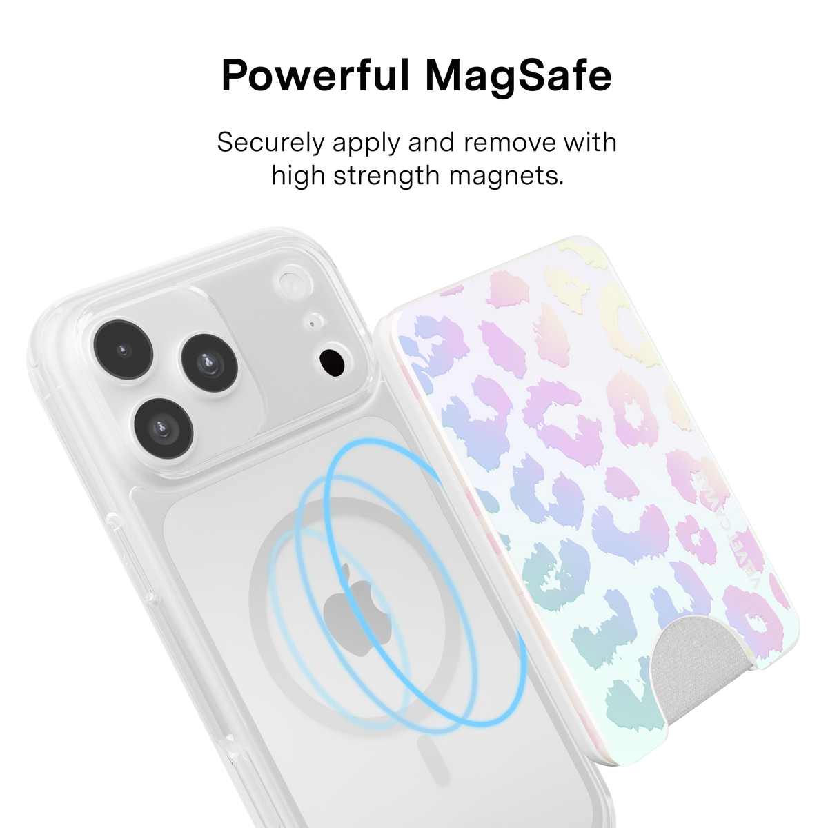 VELVET CAVIAR - Magnetic Phone Wallet White Opal Leopard