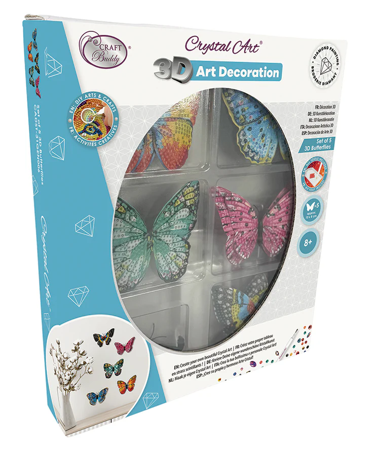 Crystal Art Decorations: 3D Butterflies (Set 5)