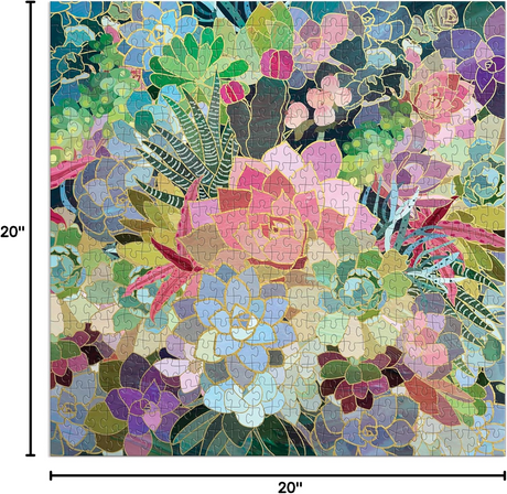 Galison - Succulent Mosaic 500 Piece Foil Puzzle