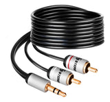 3FT 3.5MM STEREO PLUG TO 2-RCA PLUG Y ULTRA THIN AUDIO CABLE