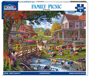 White Mountain Puzzles - Family Picnic - 1000 Piece Jigsaw Puzzle