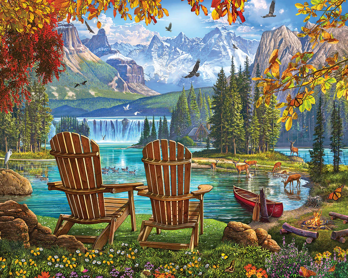 White Mountain Puzzles - Mountain Paradise - 1000 Piece Jigsaw Puzzle