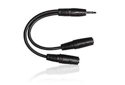 DUAL HEADPHONE ADAPTER 1/8 PLUG-TO-2 1/8 JACKS