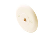 ROUND TELEPHONE WALL JACK, 6-CONDUCTOR, IVORY