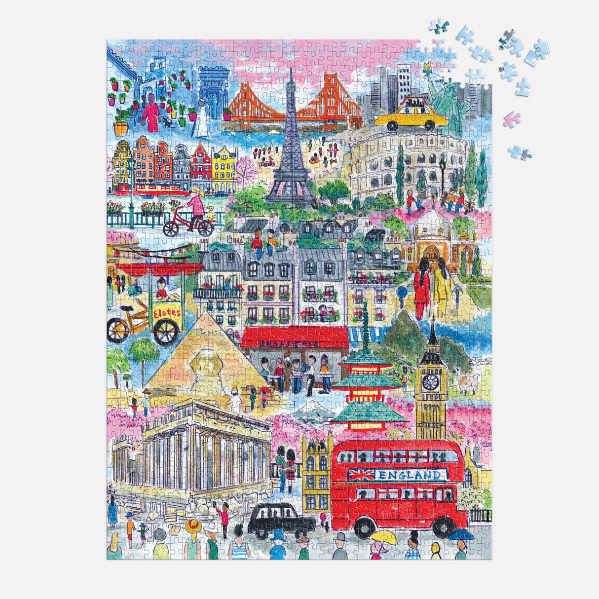 Galison - Michael Storrings Cities Around the World 1000 Piece Puzzle