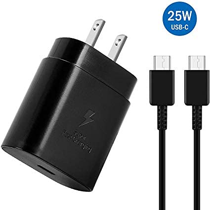 Samsung - Pd 25w Fast Charging Usb C Wall Charger W/ Cable - Black