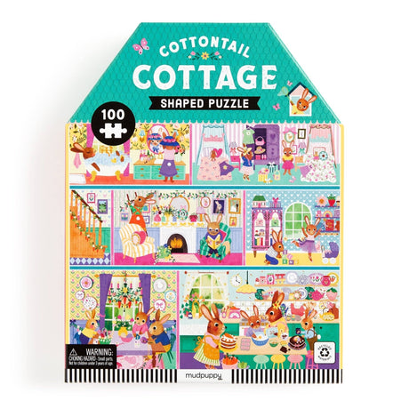 Mudpuppy - Cottontail Cottage 100 Piece House-shaped Puzzle