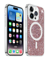 BASE IPHONE 15 PRO(6.1) SPARKLE SERIES - MAGSAFE COMPATIBLE CASE - ROSE GOLD